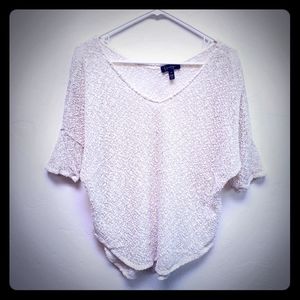 White and Gold Jessica Simpson Metallic Sweater